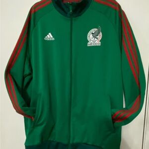 Adidas 3 Stripe Mexico Soccer Green and Red Track Jacket Size 3X